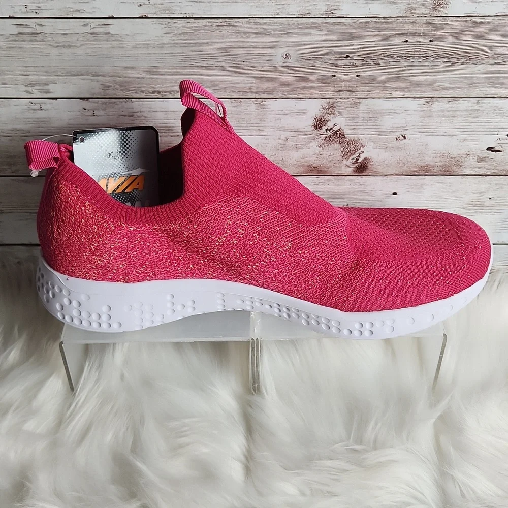 NWT, Avia, women's slip-on sneakers, Size 11W. Bright Pink w Orange - Picture 1 of 7